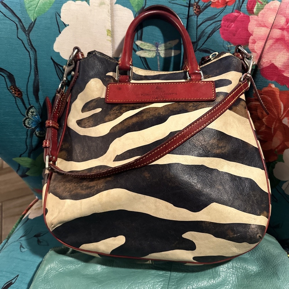 Dooney & Bourke Florentine juliette leather zebra print purse bag - Picture 5 of 15